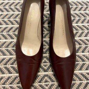 Silvia Fiorentina Womens Maroon Leather Heels SZ 7 M